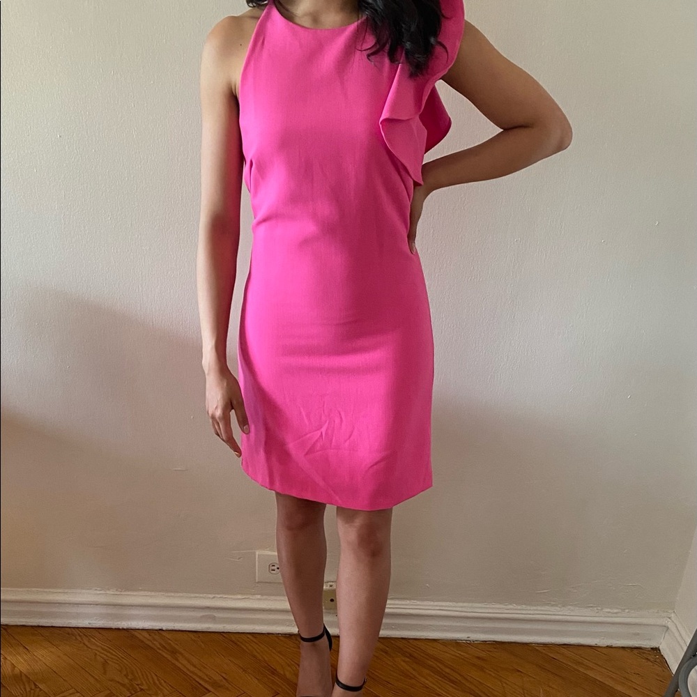 Tesoro Pink Sleeveless Dress with ruffles